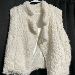 Women's Cream Shearling Vest
